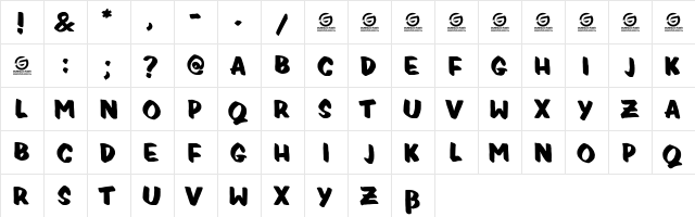 Pricedrop Regular  glyph index