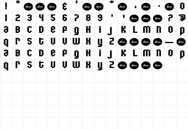 AmericanGirls Regular  glyph index