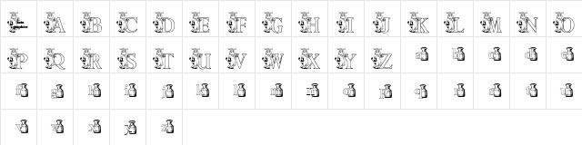 KG MOO Regular  glyph index