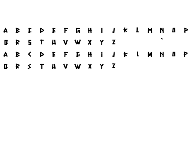 Blindside Regular  glyph index