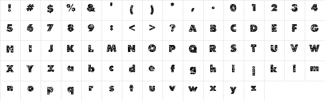 Bio Lab Regular  glyph index