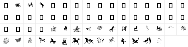 Equestrian by Darrian Extra-expanded  glyph index