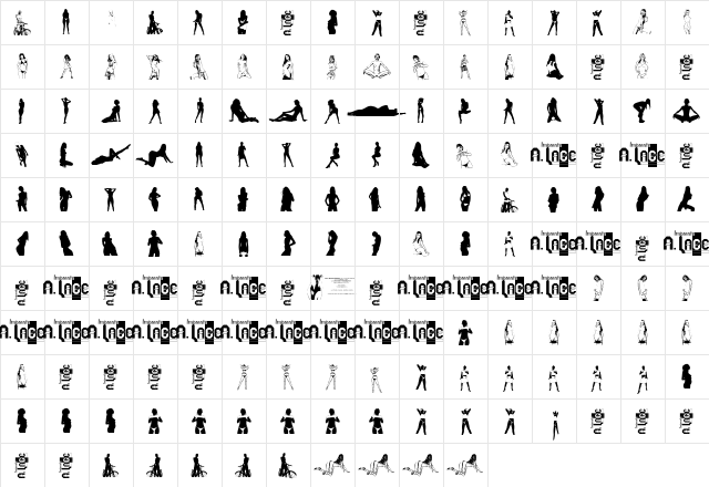 SEXY_SPANISH_WOMAN SILUETAS  glyph index