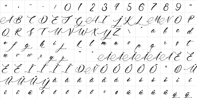 Madame Cosmetics Regular  glyph index