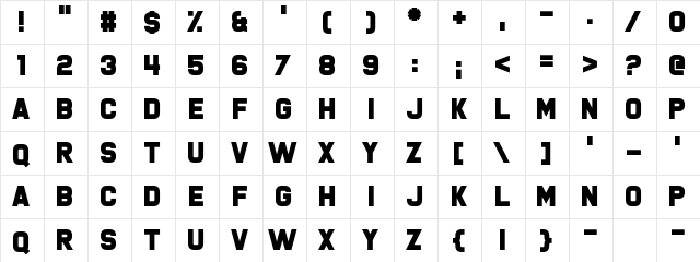 Boomer Tantrum Regular  glyph index