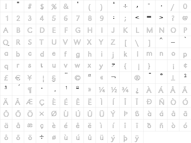 TomBeckerGradoE-Light Normal  glyph index