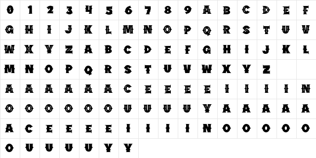 WHITE PEARL Regular  glyph index