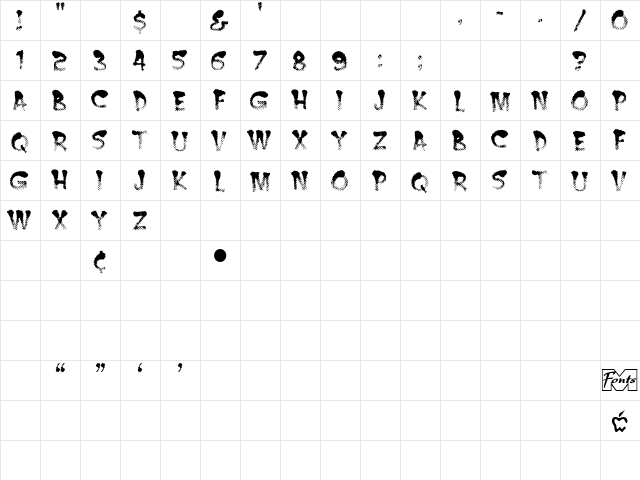 BurntMF A  glyph index
