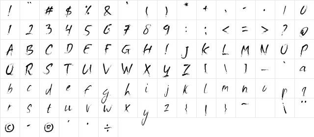 Pantara Regular  glyph index