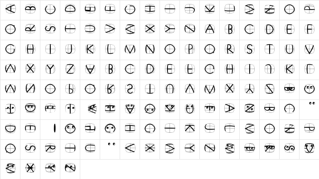 XperimentypoFSWhite Regular  glyph index