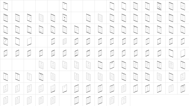 PlacecardOutline Regular  glyph index