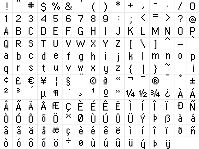 copy 08_55 Regular  glyph index