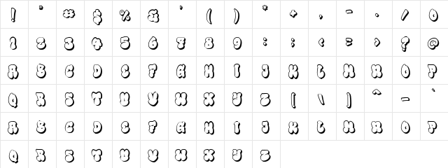 Street Urban Shadow  glyph index