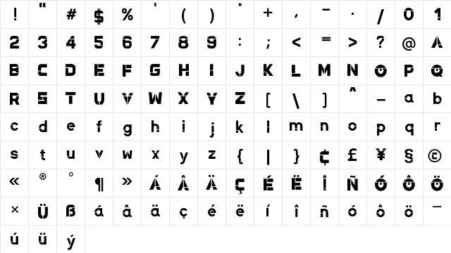 New Magnetic Regular  glyph index