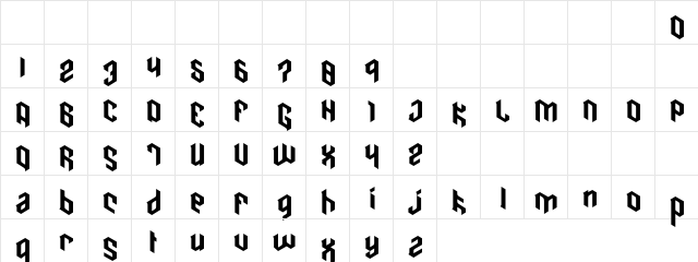 Sanif Art Regular  glyph index