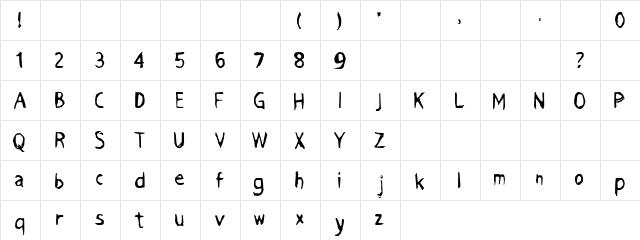 Bloodshed Regular  glyph index