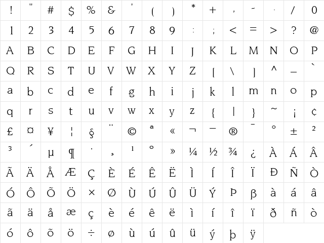 ITCNovarese-Book Book  glyph index