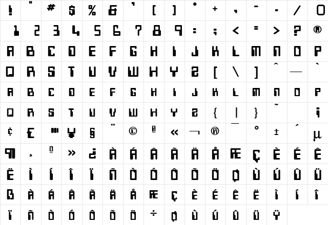 Keys Heavy Normal  glyph index