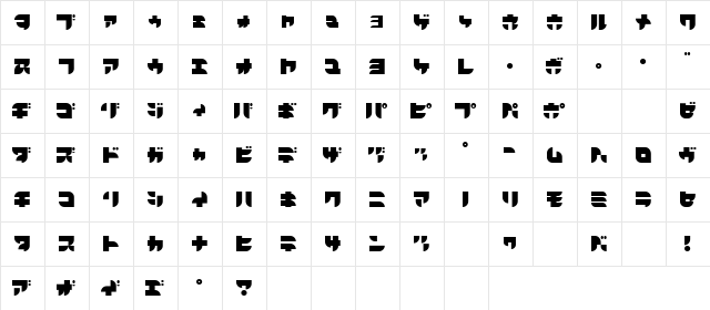 MD Airline KT Regular  glyph index