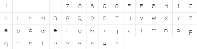 Ganix Apec Regular  glyph index