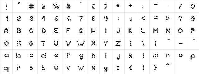 Coco Stick Regular  glyph index