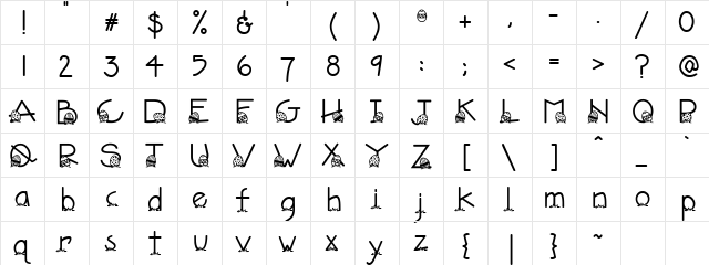 DJ Easter Egg Regular  glyph index