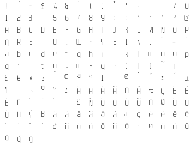 Proce55ing Light  glyph index