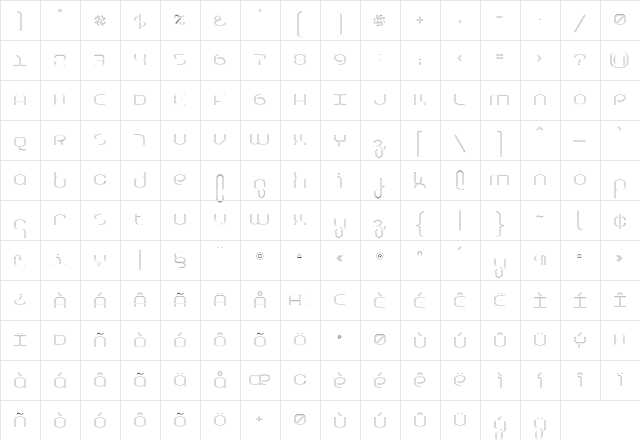 Basix Regular  glyph index