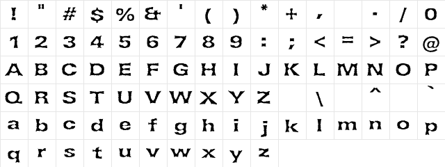 Do or Die Regular  glyph index