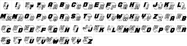 ZigZagTwo Regular  glyph index