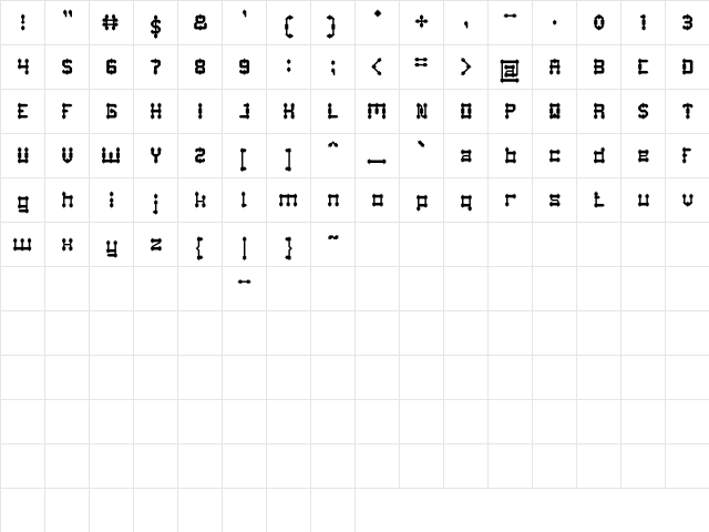 Drako Heart Regular  glyph index