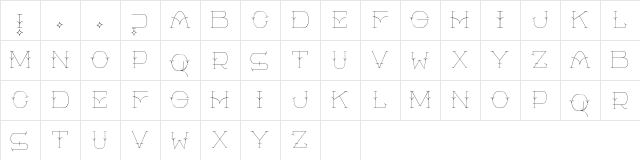 A Glimpse Regular  glyph index