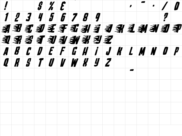 Play With Fire Regular  glyph index