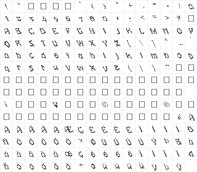 FZ JAZZY 12 STRIPED LEFTY Normal  glyph index