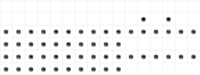 Digital Garden Regular  glyph index