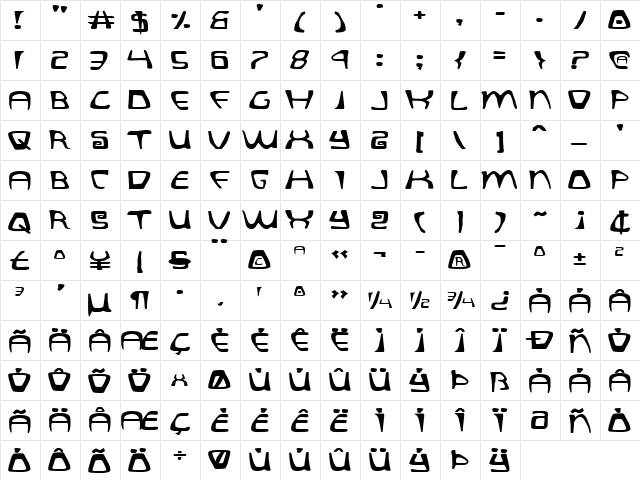 Quatl Expanded Expanded  glyph index