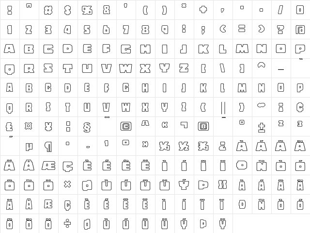 Copal Outline  glyph index