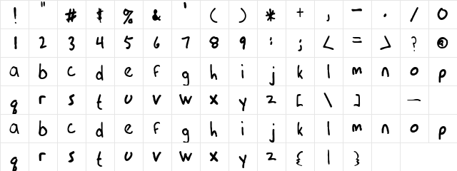 Schoolboy Regular  glyph index