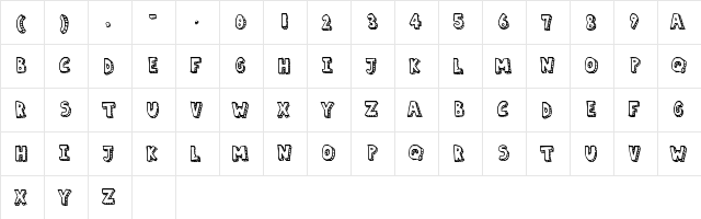 Paper Mache Regular  glyph index