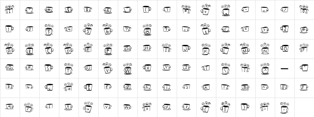 CK Coffee Time Regular  glyph index