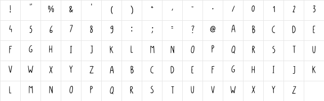 Long Baton Regular  glyph index