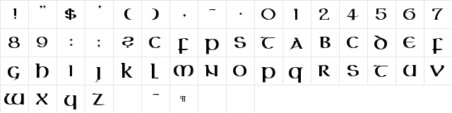 CallifontsF56TrueType Regular  glyph index