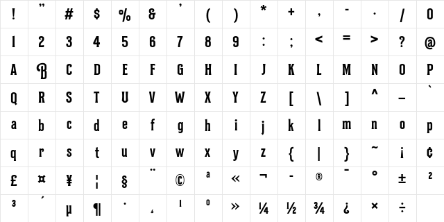 Bilcase Demo Demo  glyph index