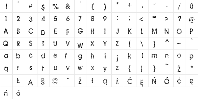 Ginger Snake Regular  glyph index