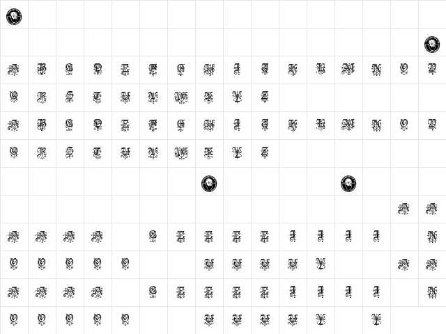 Imperator Regular  glyph index
