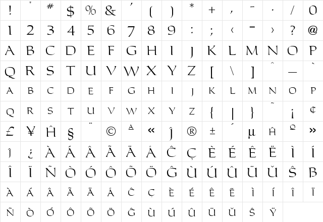 Carleton Eo Regular  glyph index