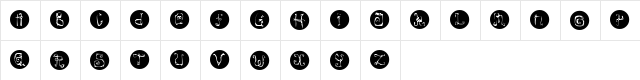 Caterpillar Regular  glyph index