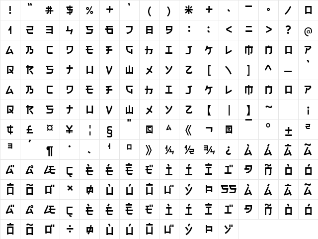 Electroharmonix Regular  glyph index