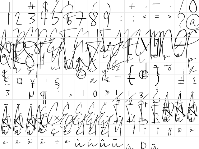 La Lune Regular  glyph index