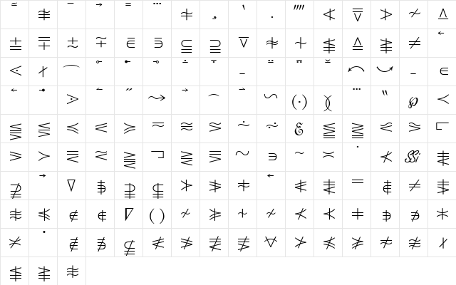 Quanta Pi One SSi Regular  glyph index